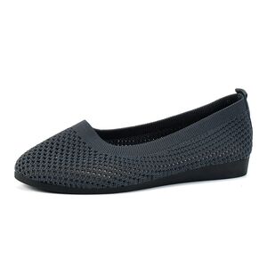 Elegant Gray Women's Slip-On Flat Shoes